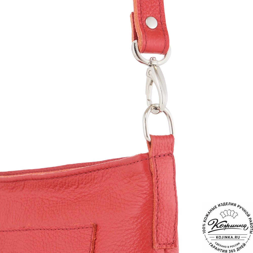  Кожаная сумка "София" (красная)